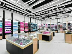 Black White Cosmetics Store with Central Checkout