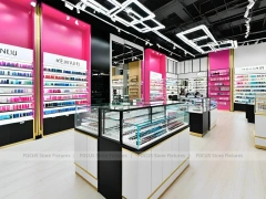Black White Cosmetics Store with Central Checkout