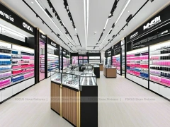 Black White Cosmetics Store with Central Checkout