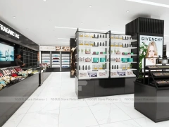Black White Cosmetics Wall and Gondola Display