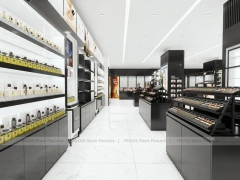 Black White Cosmetics Wall and Gondola Display