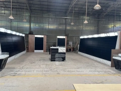 Black White Curved Mobile Phone Store Counter