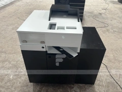 Black White Curved Mobile Phone Store Counter