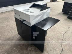 Black White Curved Mobile Phone Store Counter