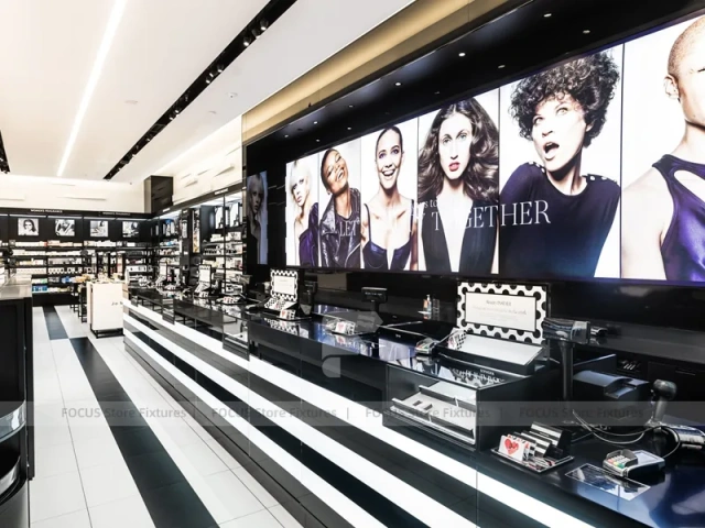 Black White Makeup Brand Wall Display