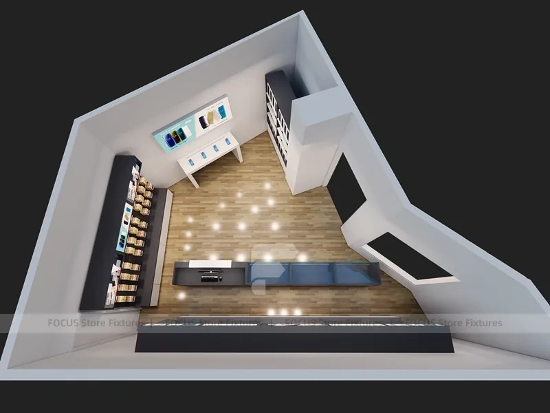 Black White Mobile Accessories Boutique Interior