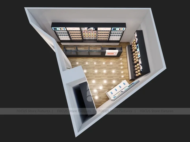 Black White Mobile Accessories Boutique Interior