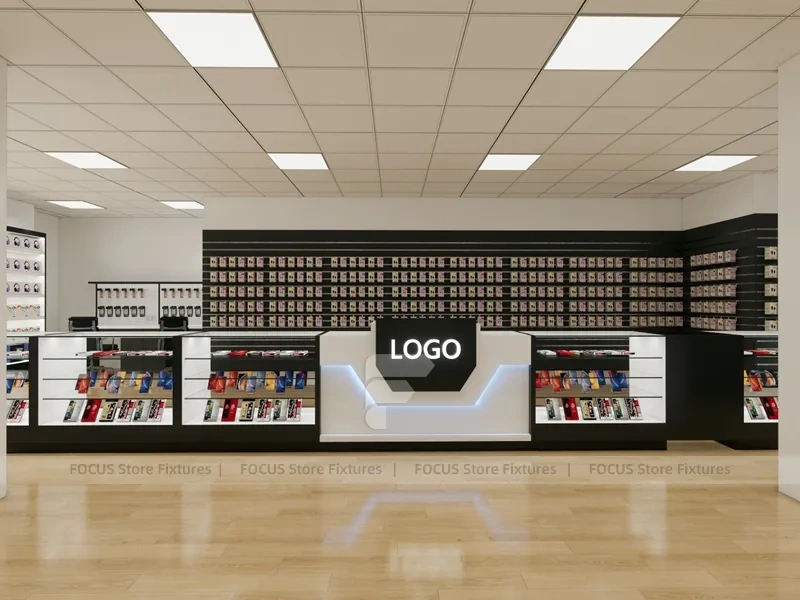 Black White Mobile Accessories Wall Shop