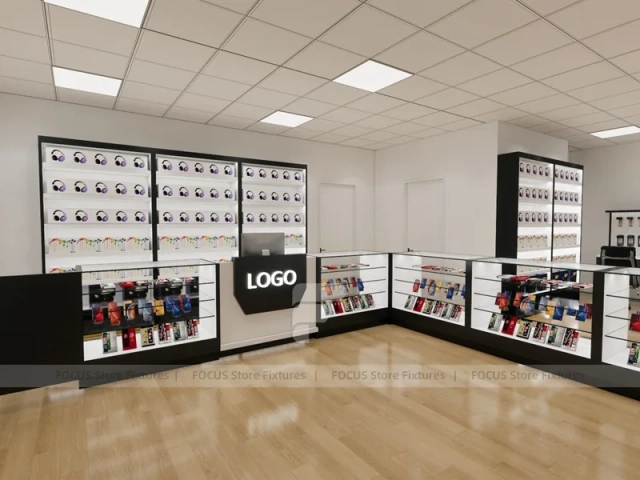 Black White Mobile Accessories Wall Shop