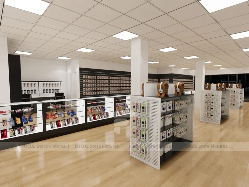 Black White Mobile Accessories Wall Shop