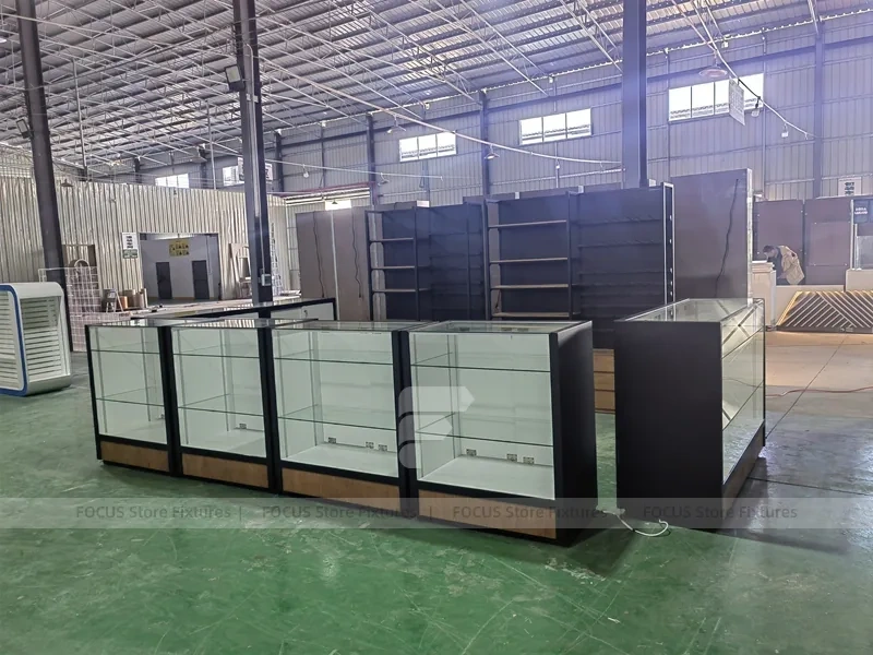 Black White Mobile Kiosk Counter Set