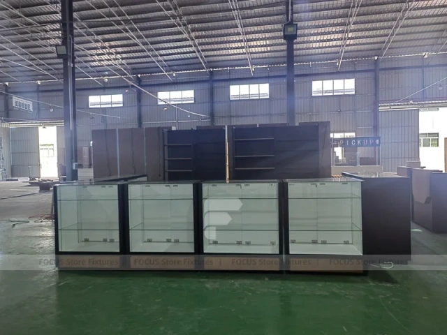Black White Mobile Kiosk Counter Set
