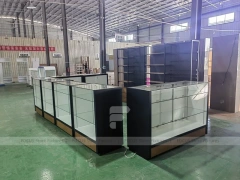 Black White Mobile Kiosk Counter Set