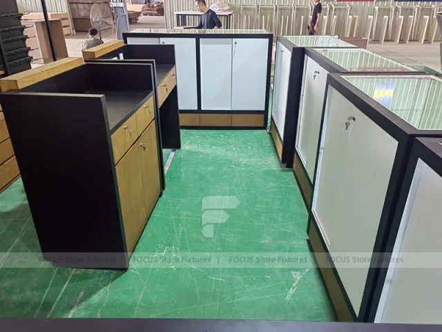Black White Mobile Kiosk Counter Set