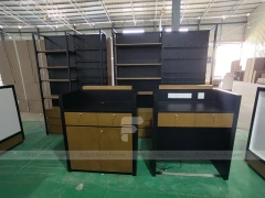 Black White Mobile Kiosk Counter Set