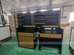 Black White Mobile Kiosk Counter Set