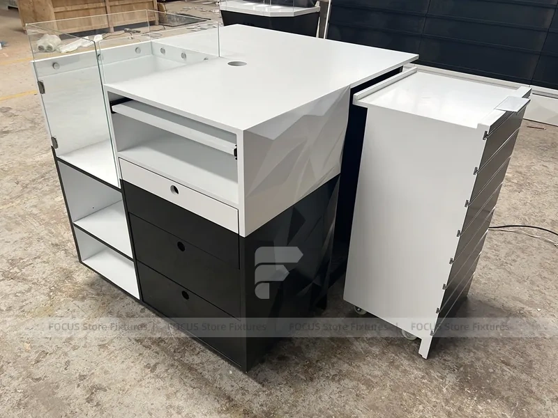 Black White Mobile Phone Checkout Counter