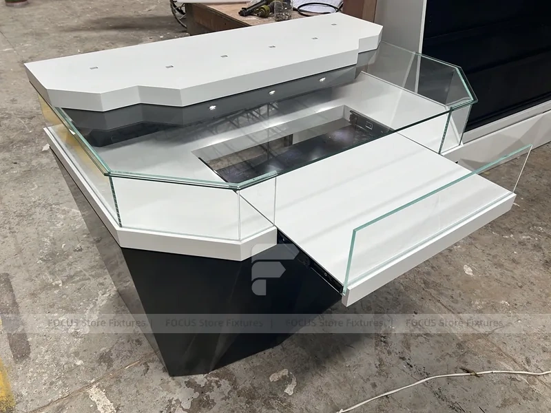 Black White Mobile Phone Checkout Counter