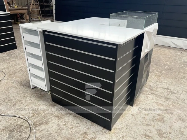 Black White Mobile Phone Checkout Counter