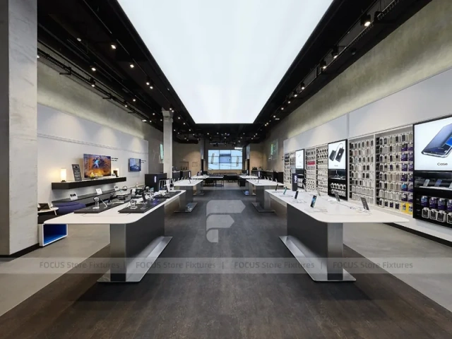 Black White Mobile Phone Flagship Store Interior