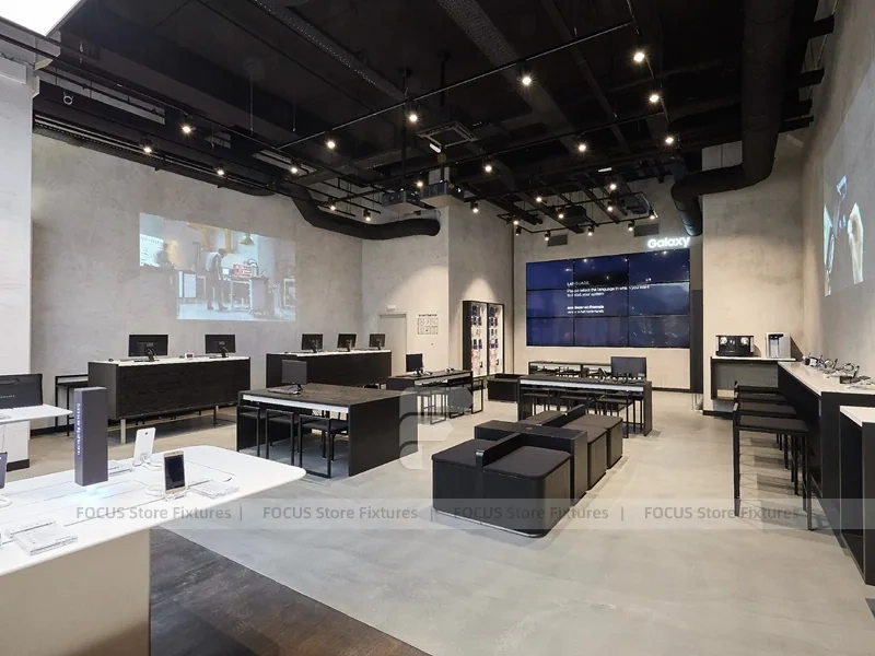 Black White Mobile Phone Flagship Store Interior
