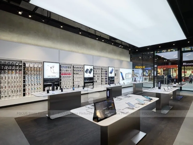 Black White Mobile Phone Flagship Store Interior