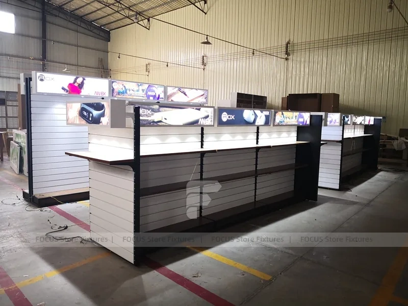 Black White Mobile Phone Wall Kiosk Display