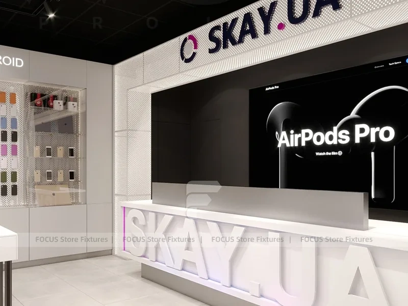 Black White Sky UA AirPods Store Interior