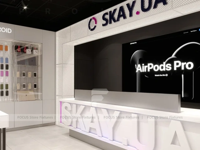 Black White Sky UA AirPods Store Interior