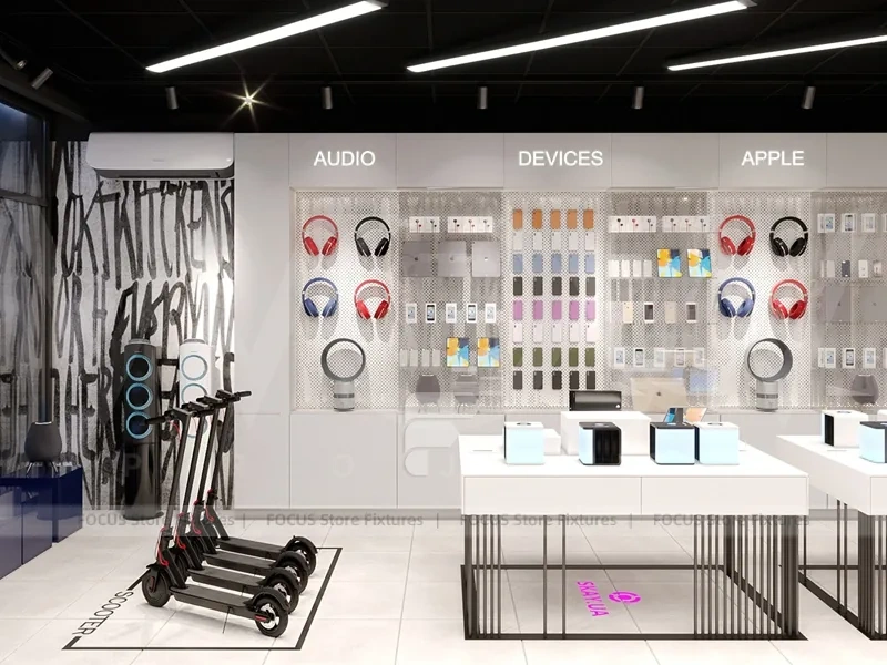 Black White Sky UA AirPods Store Interior