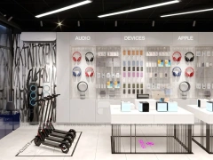 Black White Sky UA AirPods Store Interior