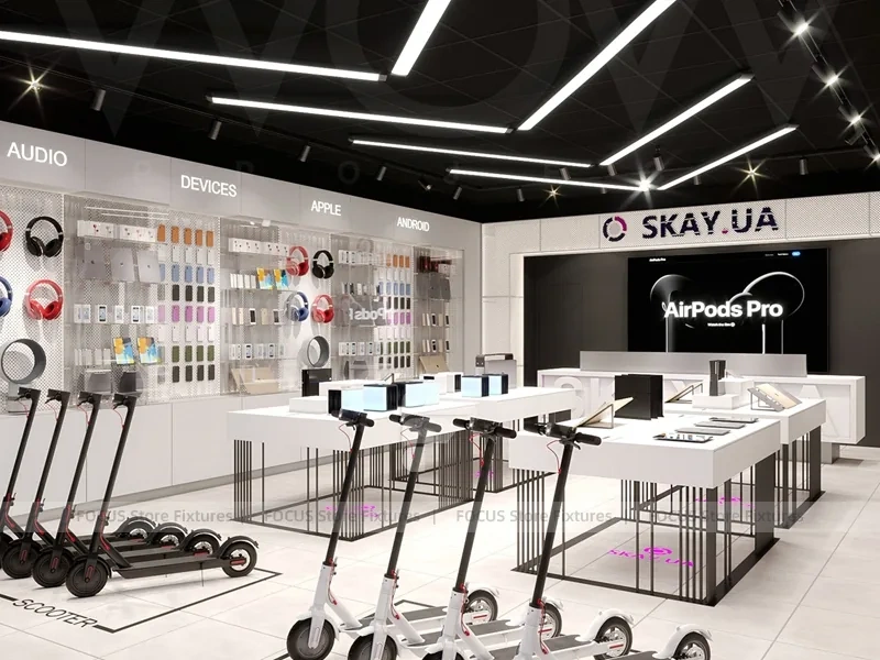 Black White Sky UA AirPods Store Interior