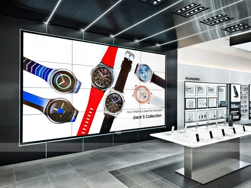 Black White Wearable Electronics Store Interior