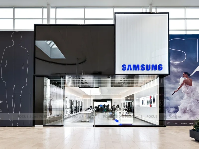 Black White Wearable Electronics Store Interior