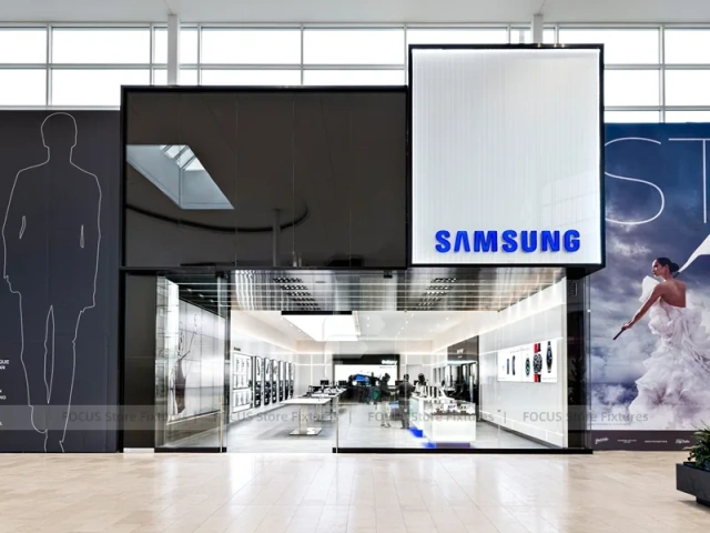 Black White Wearable Electronics Store Interior