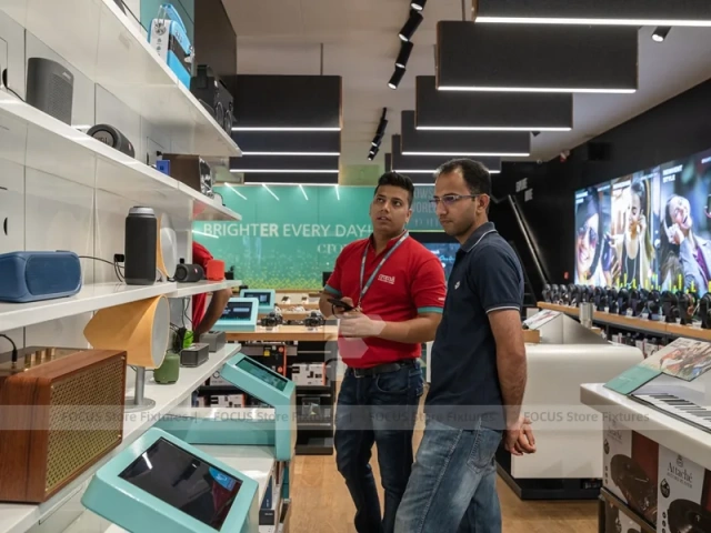 Black Wood Mobile Accessories Shop Interior