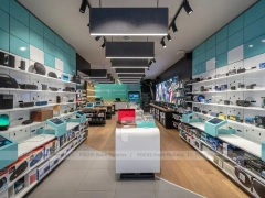 Black Wood Mobile Accessories Shop Interior