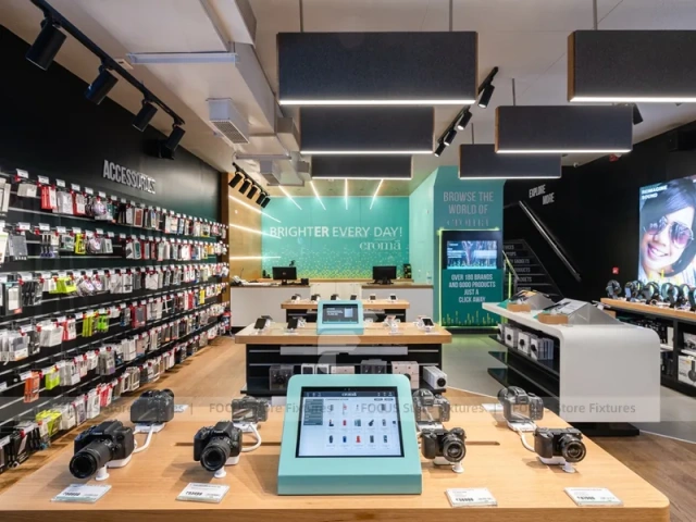 Black Wood Mobile Accessories Shop Interior