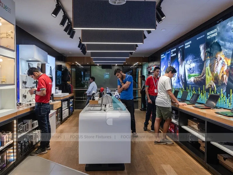 Black Wood Mobile Accessories Shop Interior