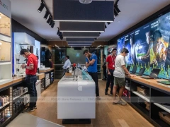Black Wood Mobile Accessories Shop Interior