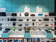 Black Wood Mobile Accessories Shop Interior