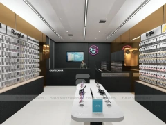 Black Wood Mobile Accessories Store Interior