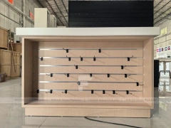 Black Wood Phone Slatwall Counter Fixture