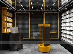 Black Yellow Mobile Accessories Store Interior