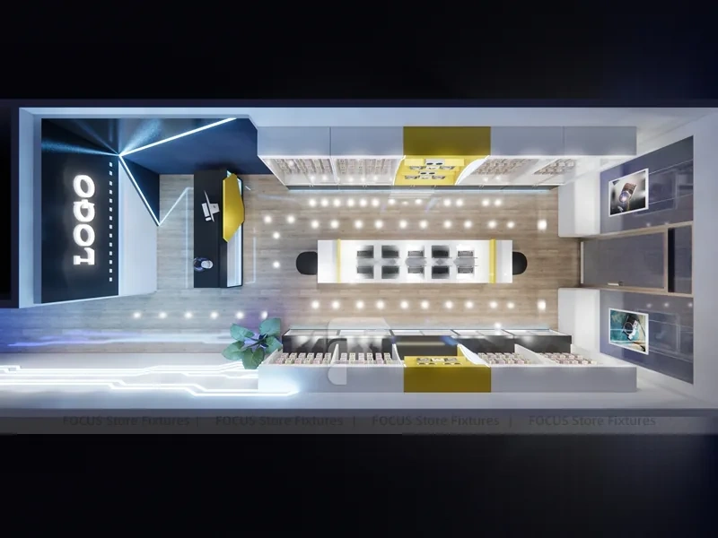 Black Yellow Mobile Phone Store Interior