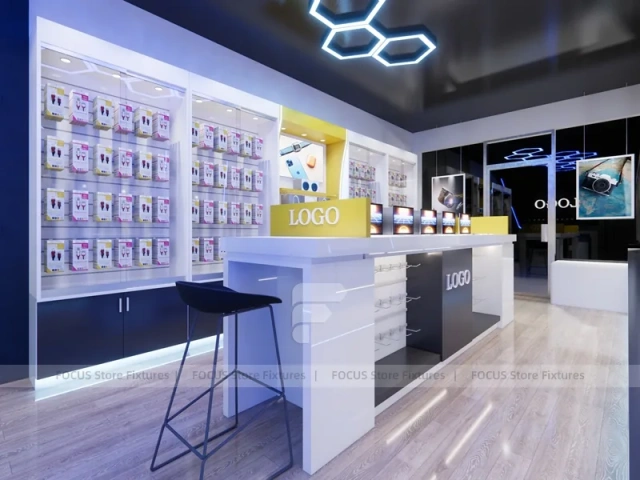 Black Yellow Mobile Phone Store Interior