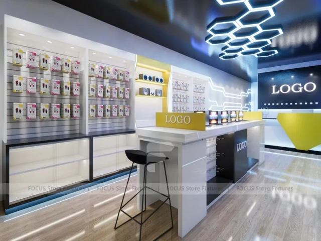 Black Yellow Mobile Phone Store Interior