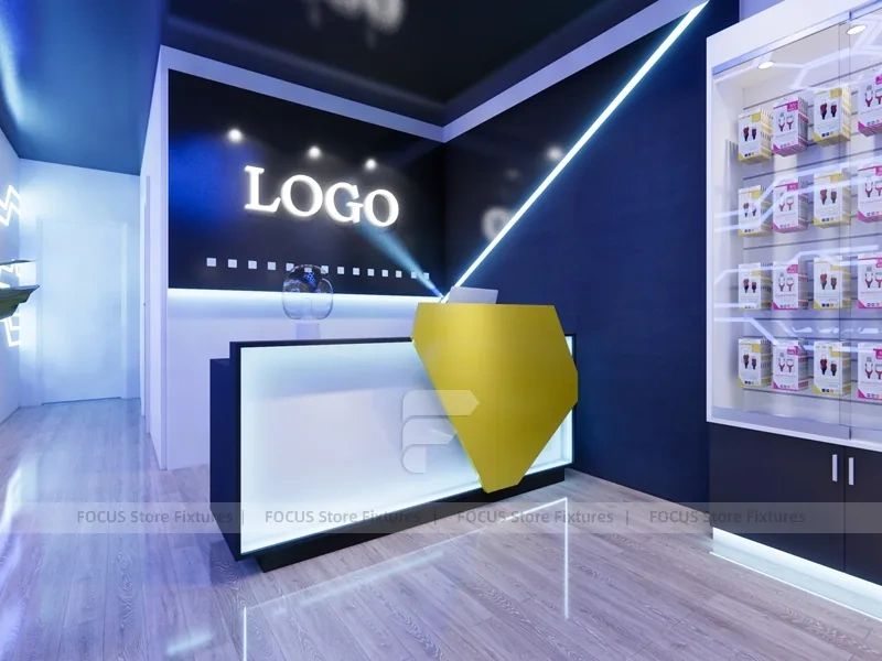Black Yellow Mobile Phone Store Interior