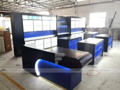 Blue Black Mobile Phone Store Counter Layout