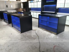 Blue Black Mobile Phone Store Counter Layout
